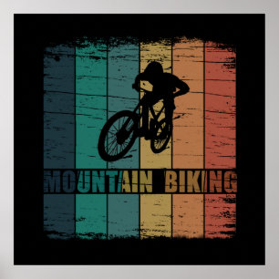 Póster Ciclismo de montaña cuesta abajo en Mtb Vintage