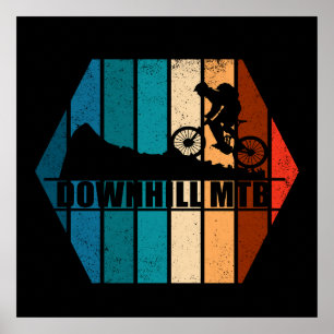 Póster Ciclismo de montaña de bajada Mtb vintage