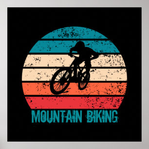 Póster Ciclismo de montaña de bajada Mtb vintage