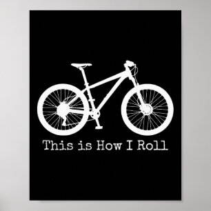 Póster Ciclismo de montaña divertido en bicicleta Mtb 