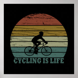 Póster Ciclismo de montaña divertido Mtb