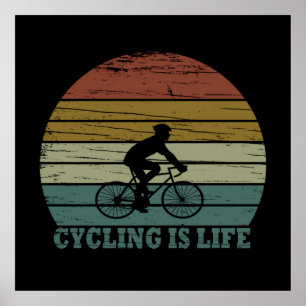 Póster Ciclismo de montaña divertido Mtb