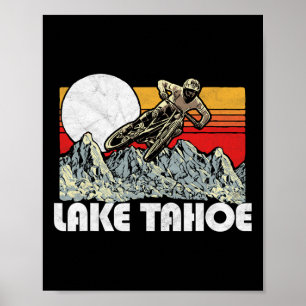 Póster Ciclismo de montaña en Lake Tahoe con vibra retro 