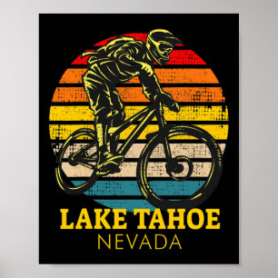 Póster Ciclismo de montaña en Lake Tahoe Nevada _1