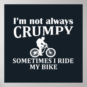 Póster Ciclismo de montaña MTB Humor Divertido Cita de ci