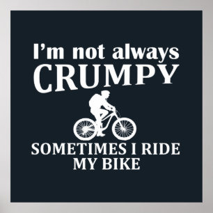 Póster Ciclismo de montaña MTB Humor Divertido Cita de ci