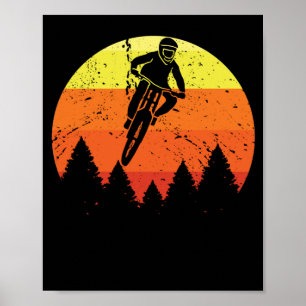 Póster Ciclismo de montaña Sunset para descenso del terre