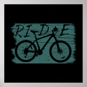 Póster ciclismo de montaña vintage