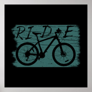 Póster ciclismo de montaña vintage