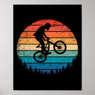 Póster Ciclismo de Montaña Vintage Regalo Retro Downhill