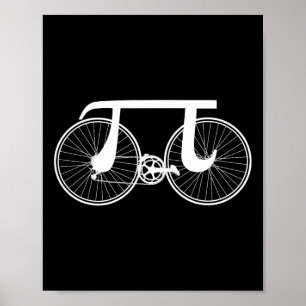 Póster Ciclismo en bicicleta Día Pi Pun Gracioso Marzo 14