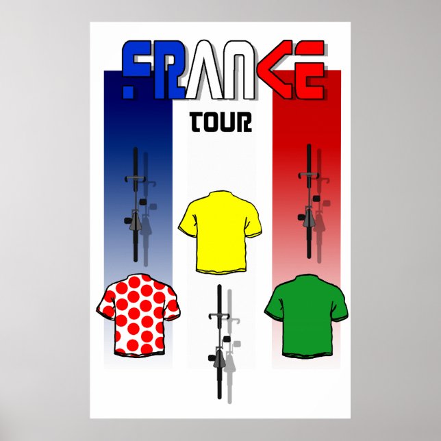 Póster Ciclismo en bicicleta Francia Ciclismo para aficio (Frente)