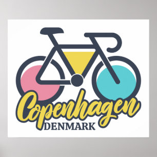 Póster Ciclismo en Copenhague Dinamarca