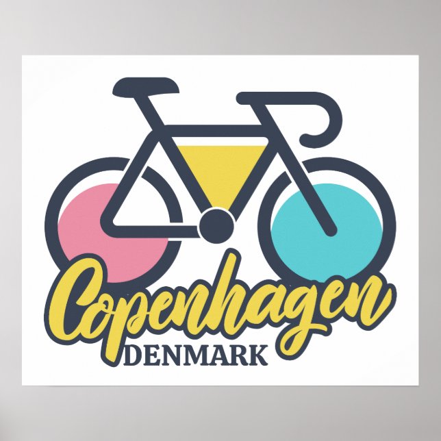 Póster Ciclismo en Copenhague Dinamarca (Frente)