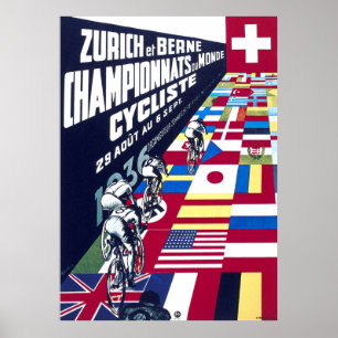 Póster Ciclismo en pista de Zúrich 1936