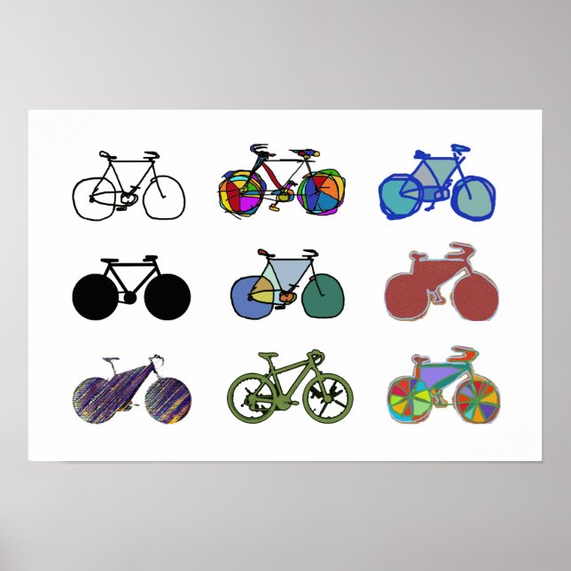 Póster ciclismo :) ilustraciones de bicicletas gráficas (Frente)