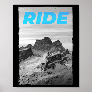Póster Ciclismo Montaña Snowboard Ski Do