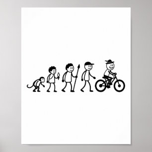 Póster Ciclismo Mtb Bmx Ciclismo Figura De Palo Bicicleta