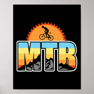 Póster Ciclismo Mtb Montaña Atardecer Crank Hombre