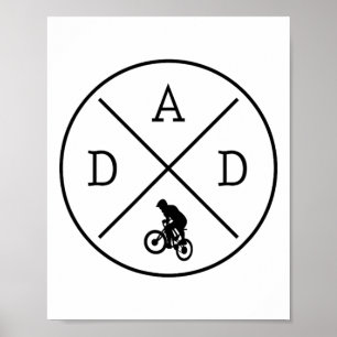 Póster Ciclismo Papá Bicicleta de Montaña Bicicleta Día d