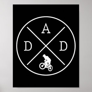 Póster Ciclismo Papá Bicicleta De Montaña Bicicleta Día D