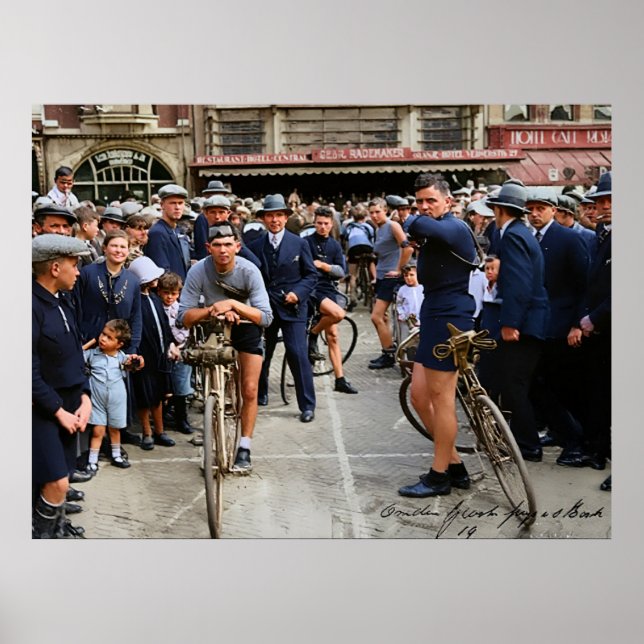 Póster Ciclismo Race Paris Roubaix 1900 Color Redux (Frente)