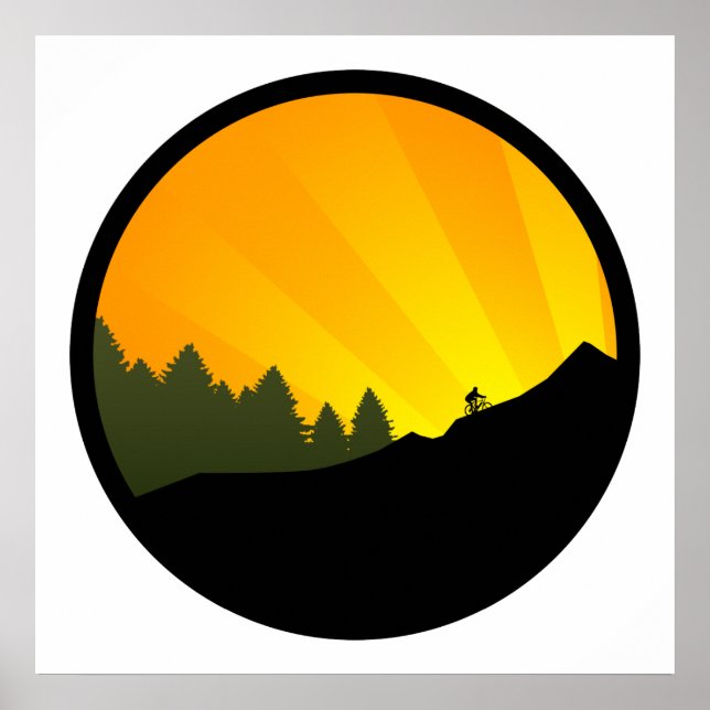 Póster ciclismo : rayz de montaña : (Frente)