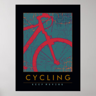 Póster Ciclismo / seguir en movimiento