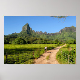 Póster Ciclismo turístico en poster tropical de Moorea