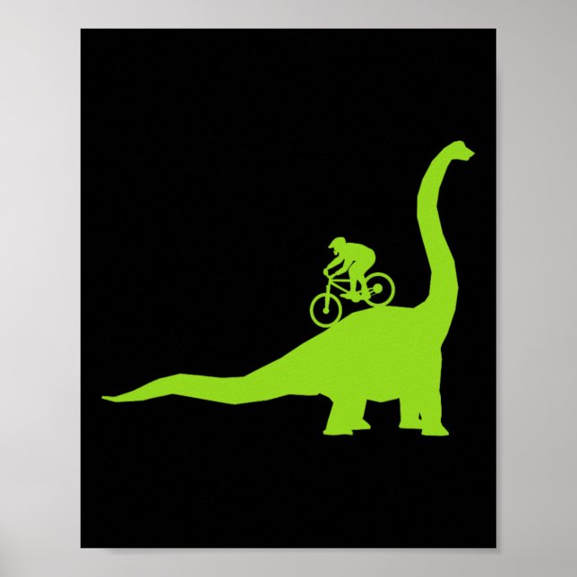 Póster Ciclista de bicicleta de montaña Dinosaurio Mtb  (Frente)