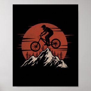 Póster Ciclista de Sendero de Salto al Atardecer en Bicic