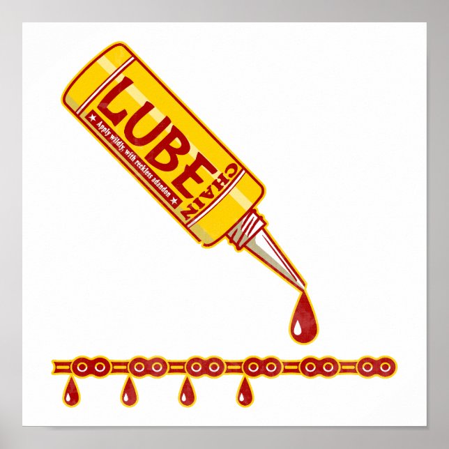 Póster Ciclo Mecánico de la cadena de bicicletas (Frente)