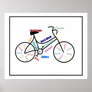Póster Ciclo Motivacional Deporte En Bicicleta Ciclismo, 