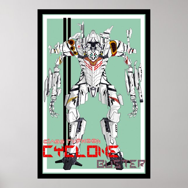 Póster Ciclón Mecha Robot (Frente)