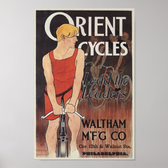 Póster Ciclos de orientación para bicicletas de época y P (Frente)