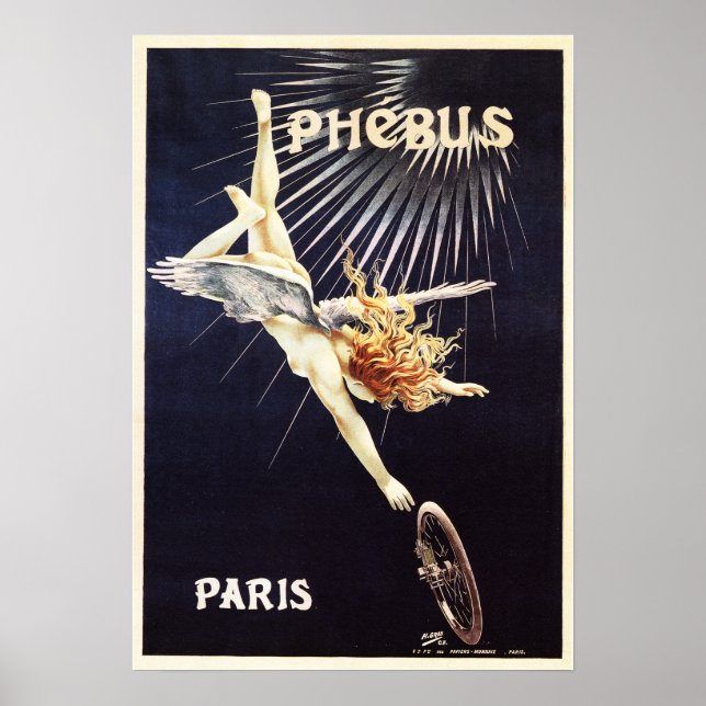 Póster CICLOS DE PHEBUS 1896 París Antiguo Art Nouveau fr (Frente)