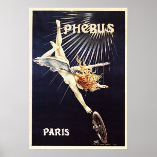 Póster CICLOS DE PHEBUS 1896 París Viejo Art Nouveau fran