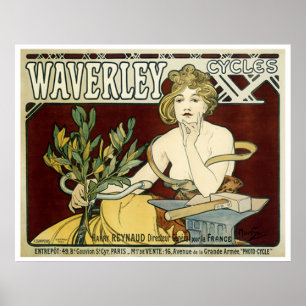 Póster Ciclos de Waverley Vintage