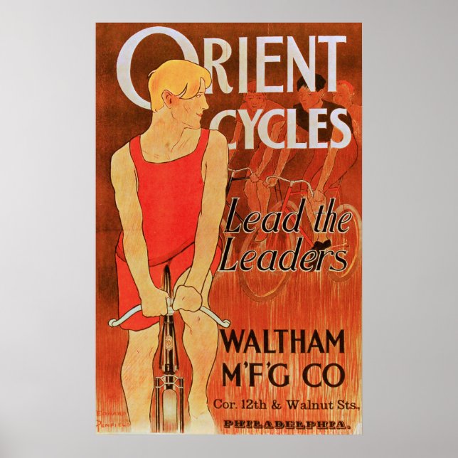 Póster Ciclos orientales - Poster de bicicletas de época (Frente)