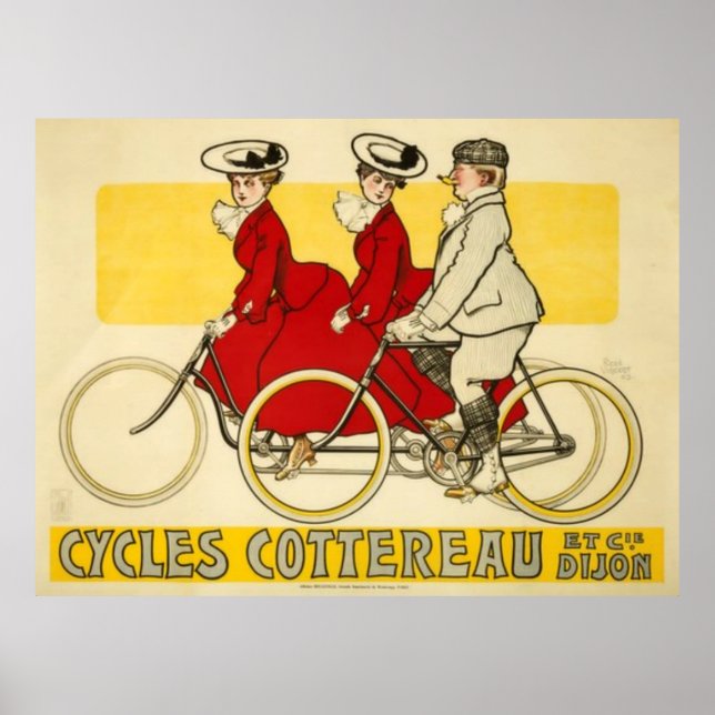 Póster Ciclos vintage Cottereau por René Vincent (Frente)