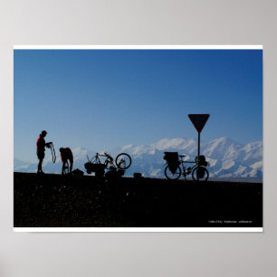 Póster Cicloturismo en Kirguizistán