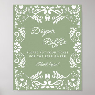 Póster Cielito Lindo Baby Shower mexicano Diaper Raffle