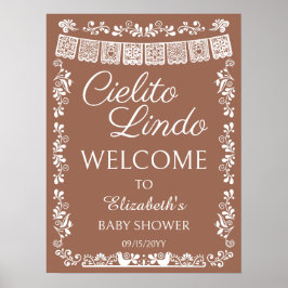 Póster Cielito Lindo Baby Shower Terracotta Welcome