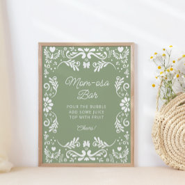 Póster Cielito Lindo Mexicano Baby Shower Mom-osa Bar