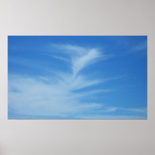 Póster Cielo azul con nubes blancas resumen foto natural