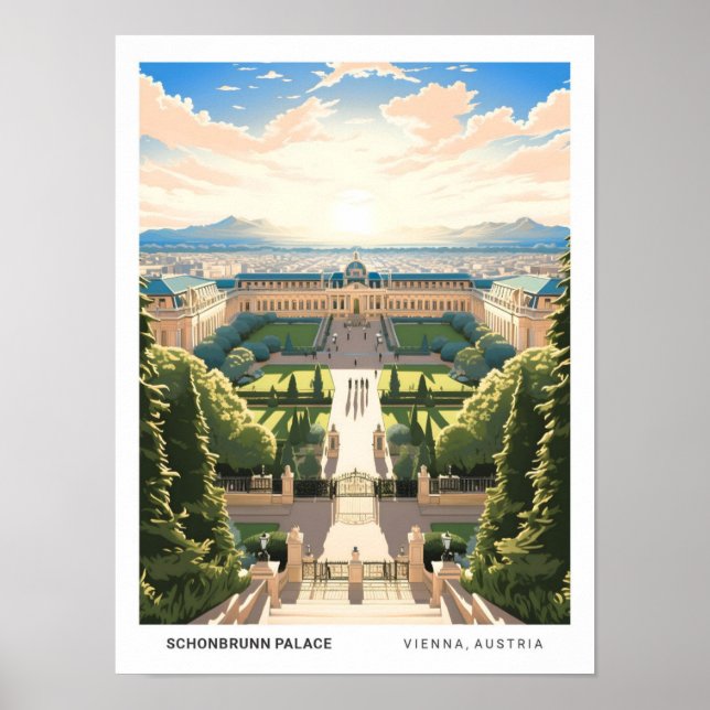 Póster Cielo azul en el Palacio de Schonbrunn Viena Austr (Frente)