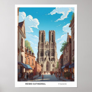 Póster Cielo azul en la catedral de Rheims Francia Viaje