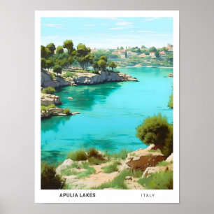 Póster Cielo azul en los lagos de Apulia Italia Viajes de
