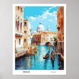 Póster Cielo azul en Venecia Italia Viajes de época