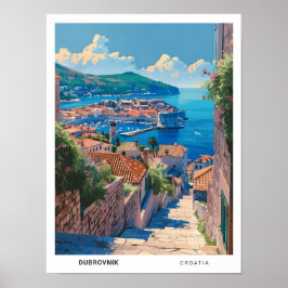 Póster Cielo azul en viaje de cosecha en Dubrovnik Croaci